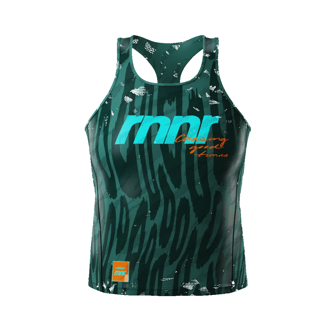 All Out Singlet Women's CROPPED-Drippy Cheetah Teal sold by rnnr