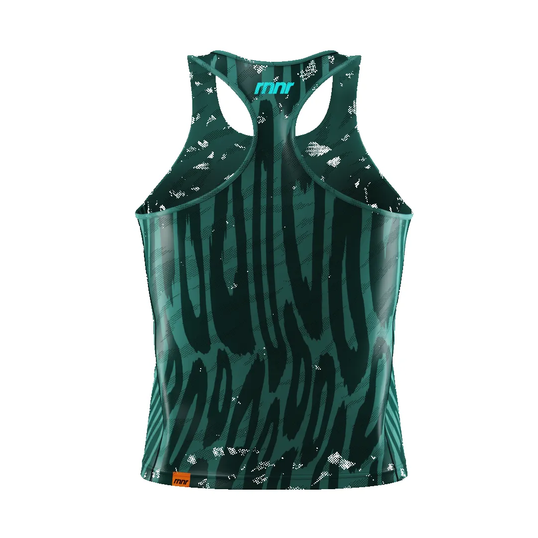 All Out Singlet Women's CROPPED-Drippy Cheetah Teal sold by rnnr product image thumbnail 2