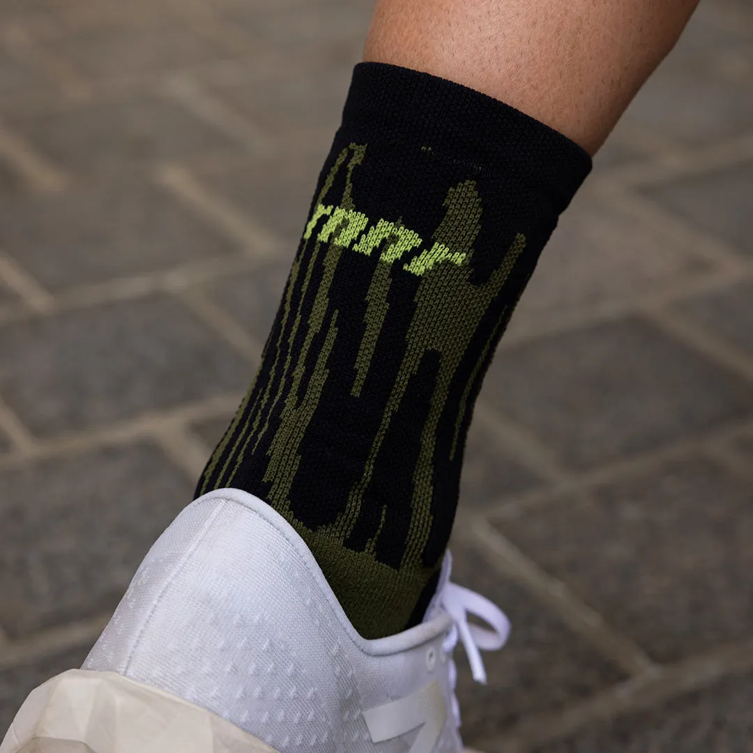 Marathon Crew Sock: Drippy Cheetah Green sold by rnnr product image thumbnail 3