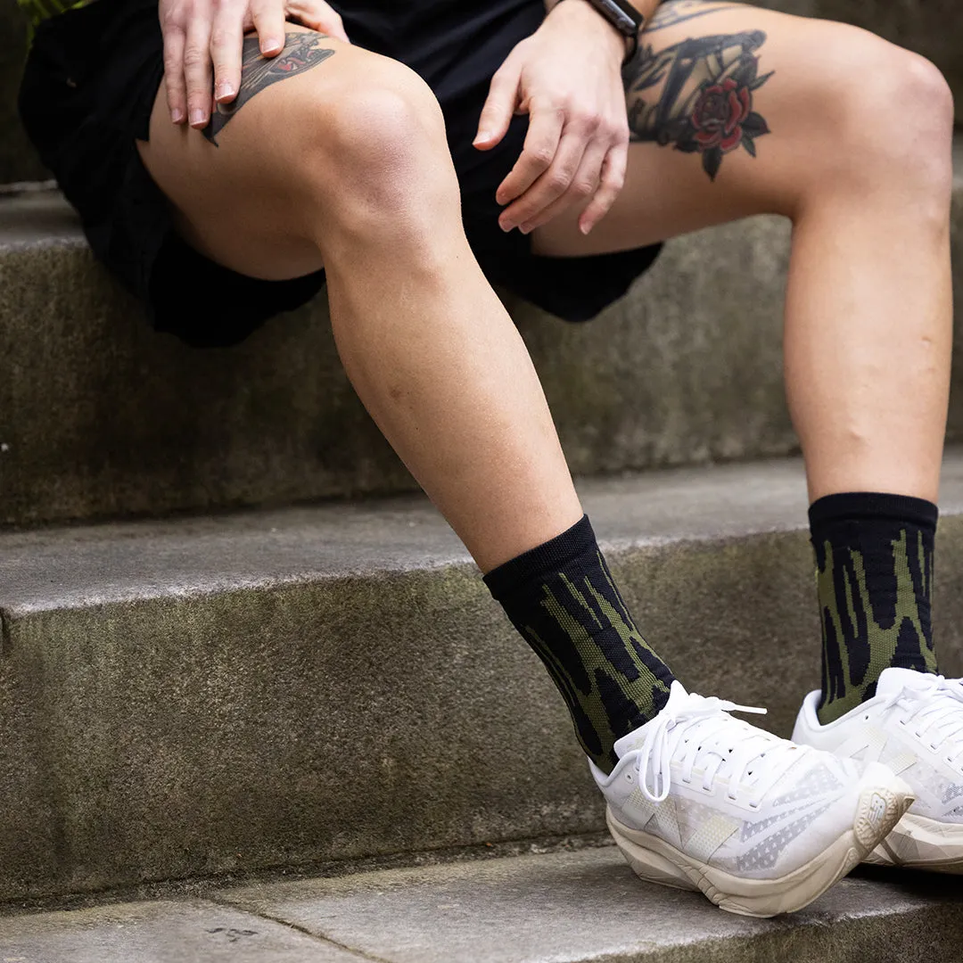 Marathon Crew Sock: Drippy Cheetah Green sold by rnnr product image thumbnail 4