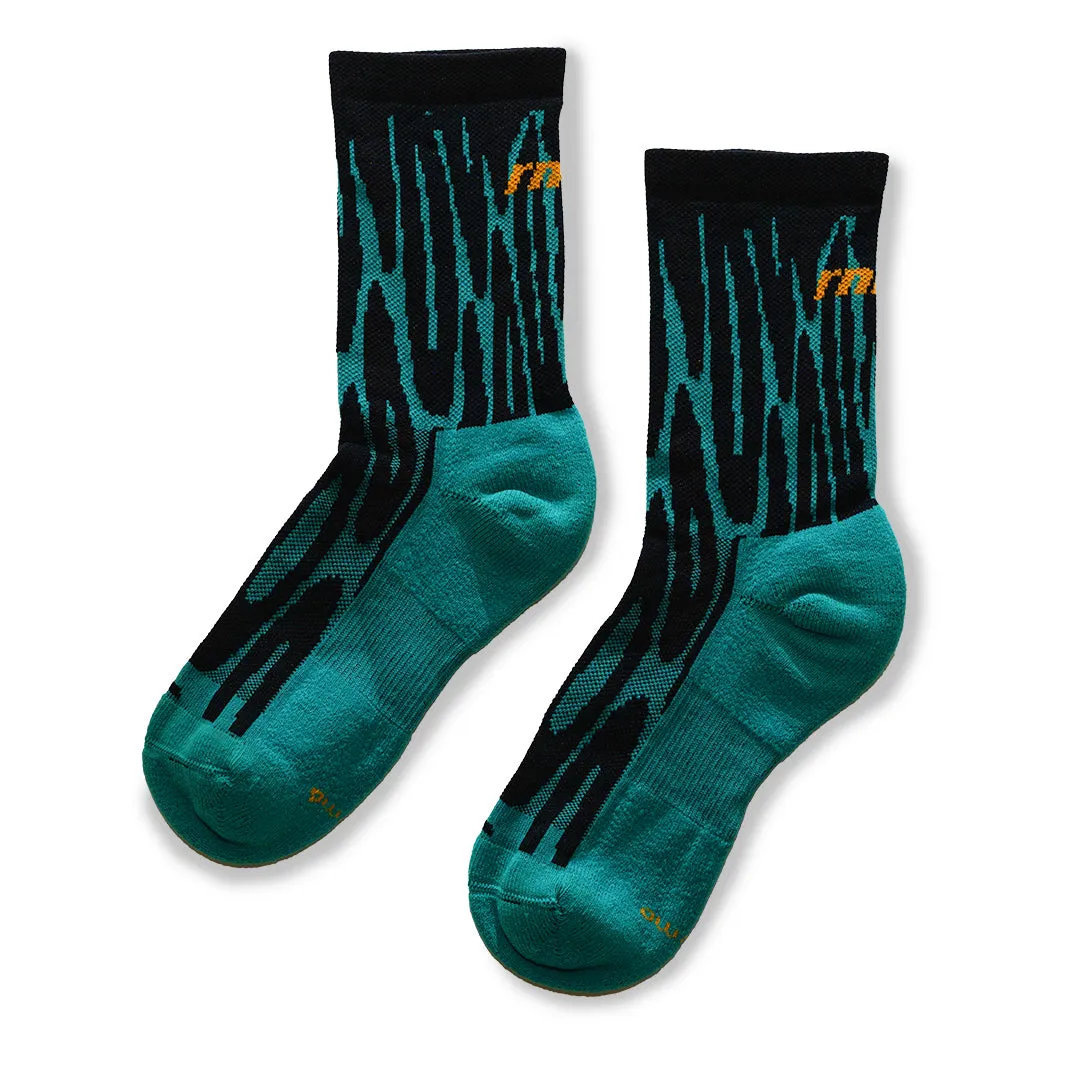 Marathon Crew Sock: Drippy Cheetah Teal sold by rnnr