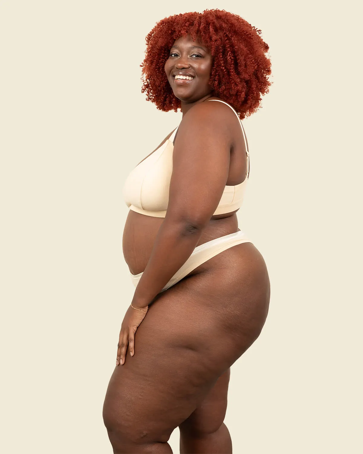 Organic Cotton Low-Rise Thong in Wheat 3-Pack sold by Knickey product image thumbnail 4