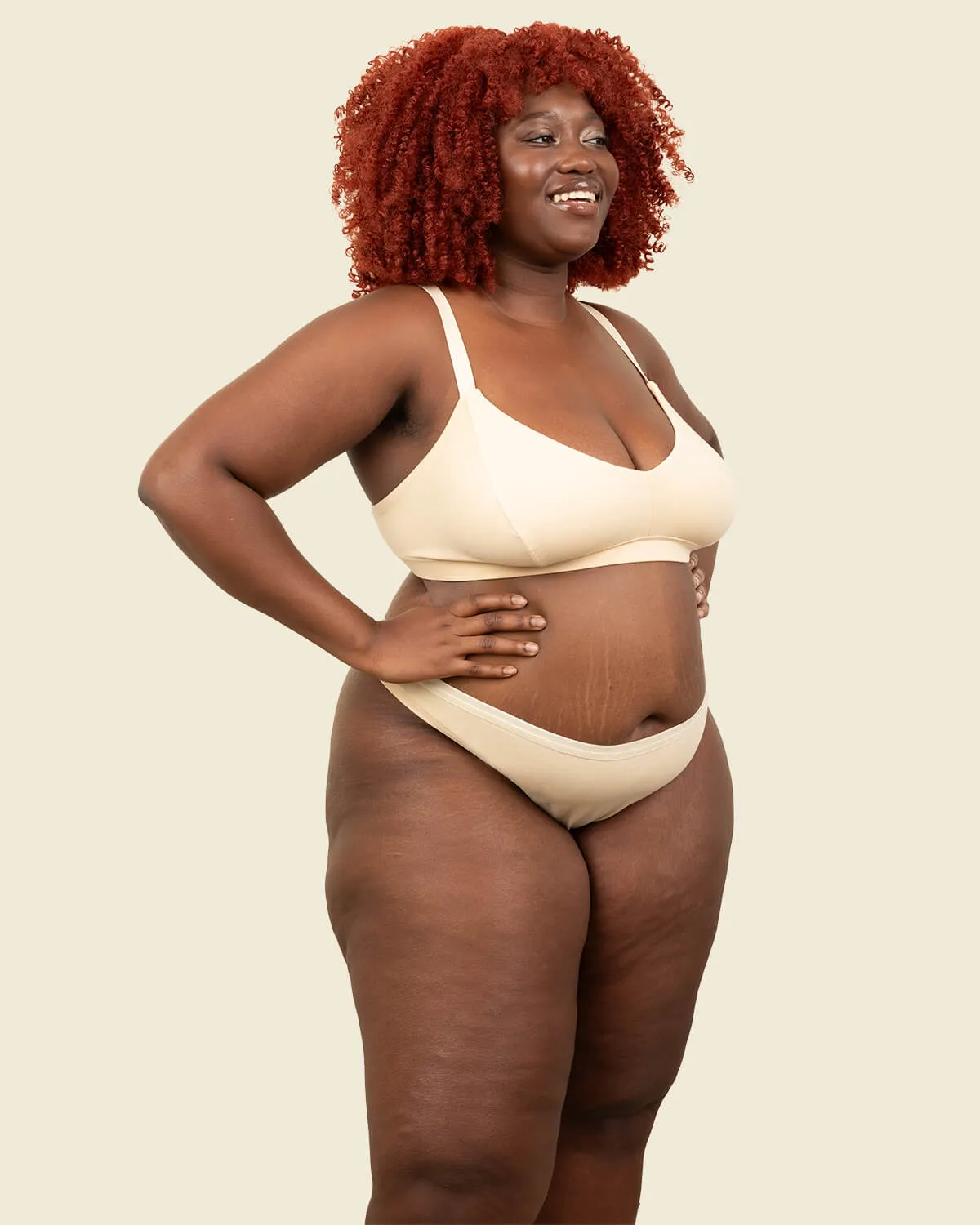 Organic Cotton Low-Rise Thong in Wheat 3-Pack sold by Knickey product image thumbnail 2