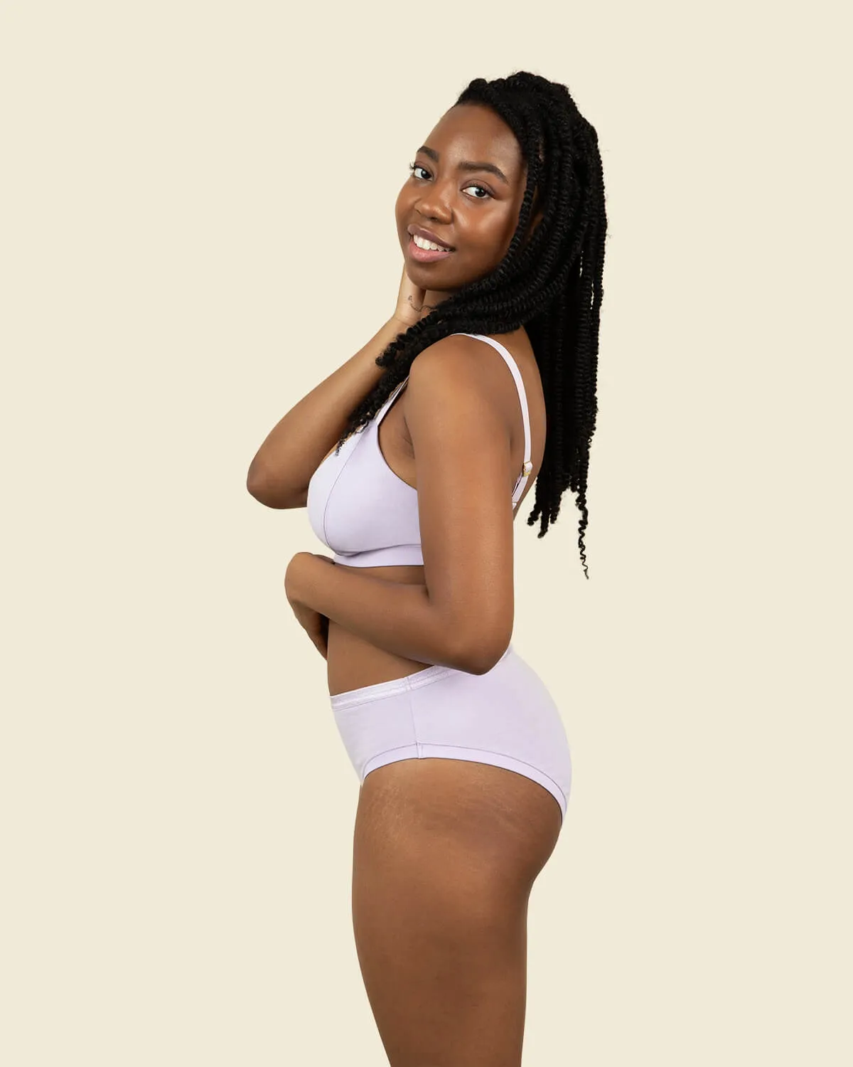 Organic Cotton Mid-Rise Bikini in Petal 3-Pack sold by Knickey product image thumbnail 4