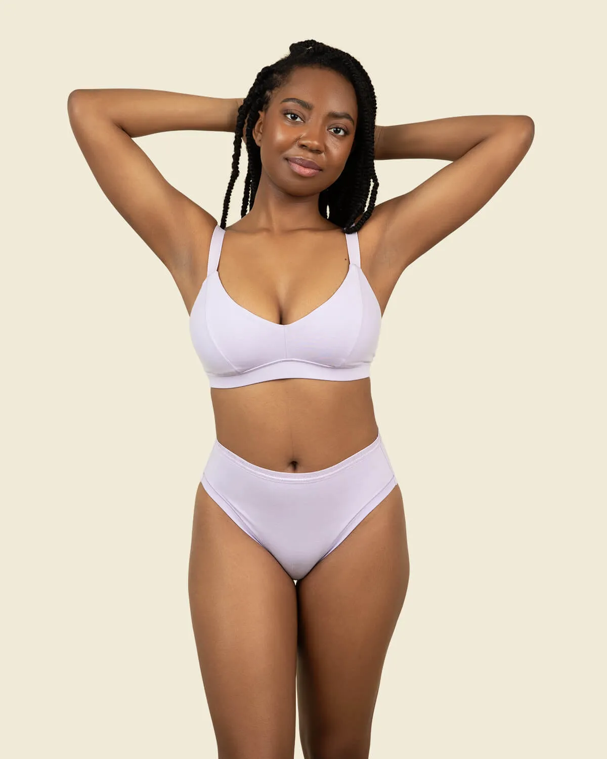 Organic Cotton Mid-Rise Bikini in Petal 3-Pack sold by Knickey product image thumbnail 3