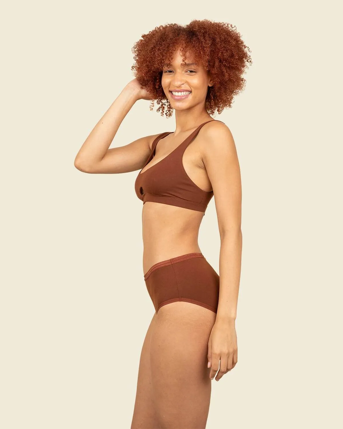 Organic Cotton Mid-Rise Brief in Cacao 3-Pack sold by Knickey product image thumbnail 4