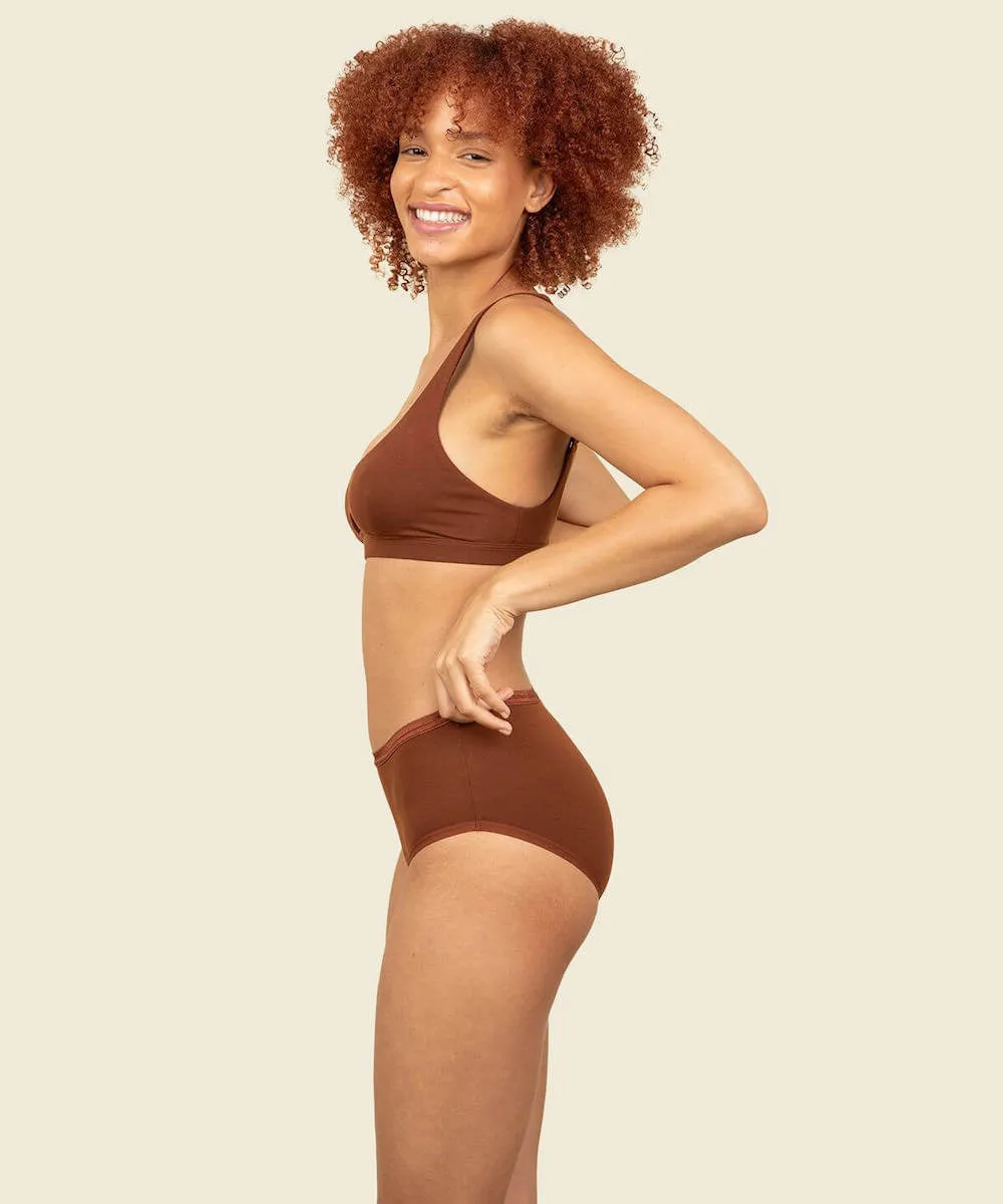 Organic Cotton Mid-Rise Brief in Cacao 3-Pack sold by Knickey product image thumbnail 3
