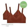 Organic Cotton Triangle Soft Bra in Cacao 2-Pack sold by Knickey