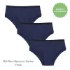 Organic Cotton Mid-Rise Hipster in Marine 3-Pack sold by Knickey
