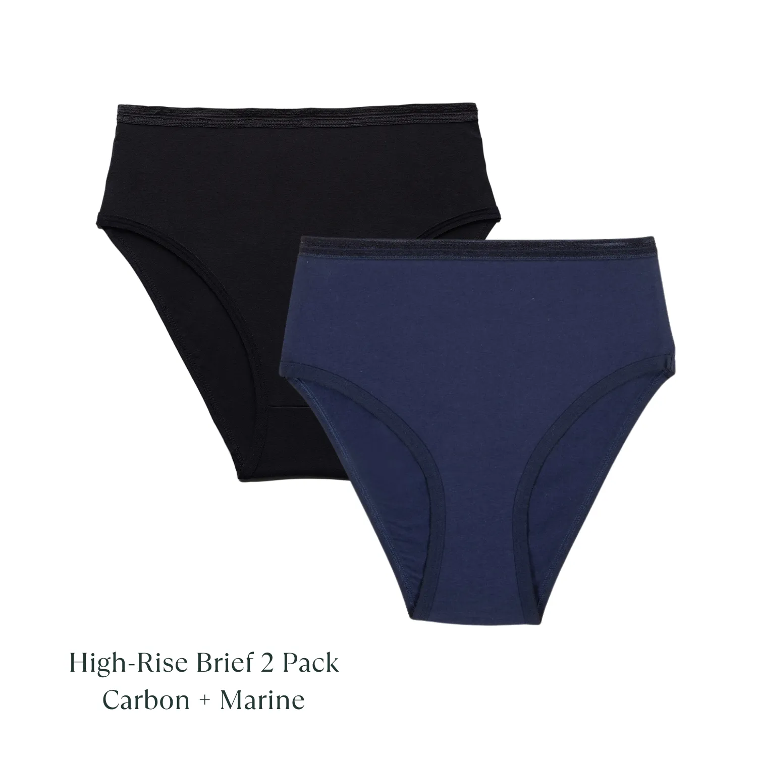 Organic Cotton High-Rise Brief in Carbon & Marine 2-Pack sold by Knickey