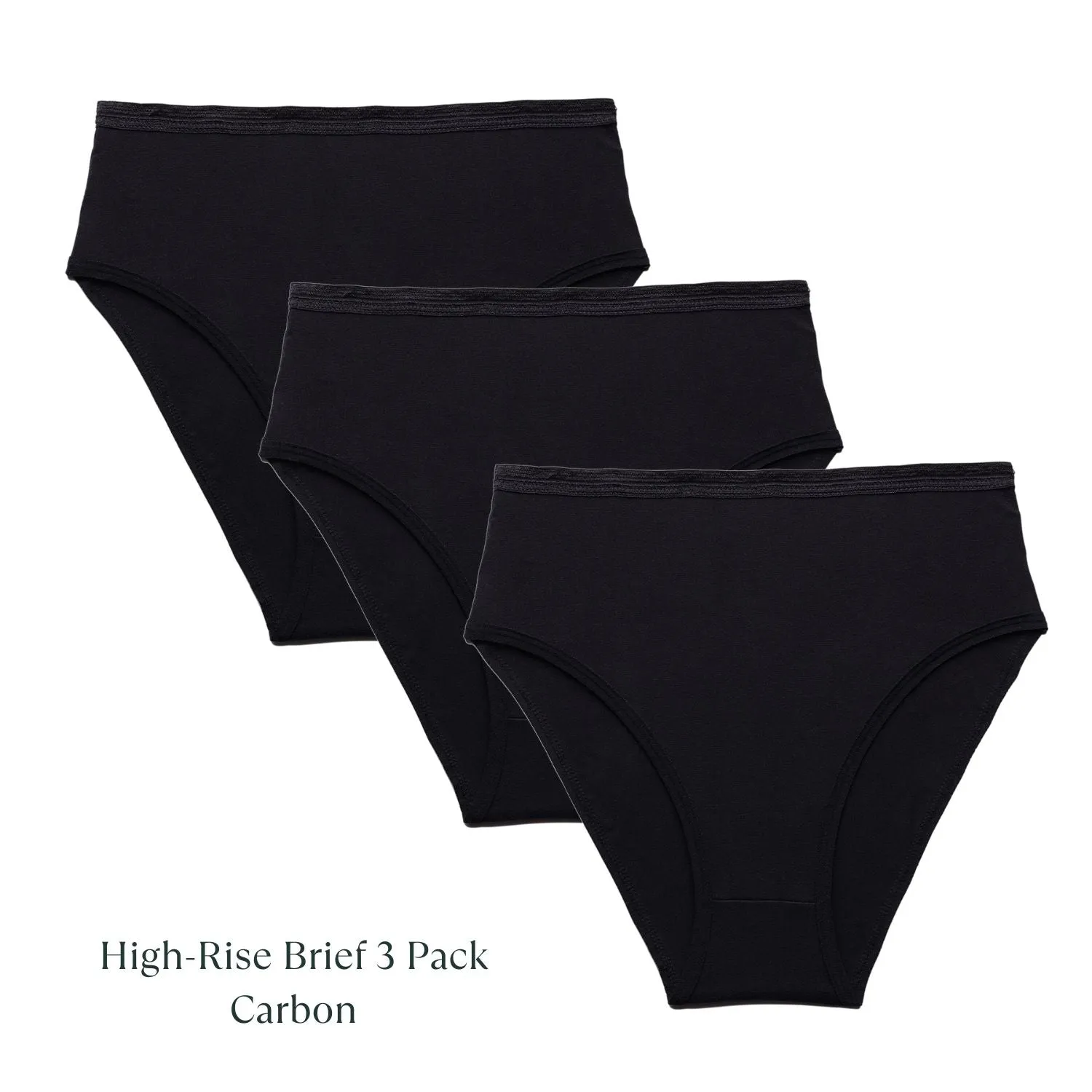 Organic Cotton High-Rise Brief in Carbon 3-Pack sold by Knickey