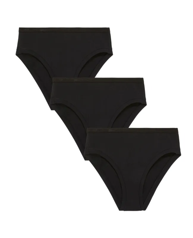 Amazon Mid-Rise Bikini in Carbon 3-Pack sold by Knickey