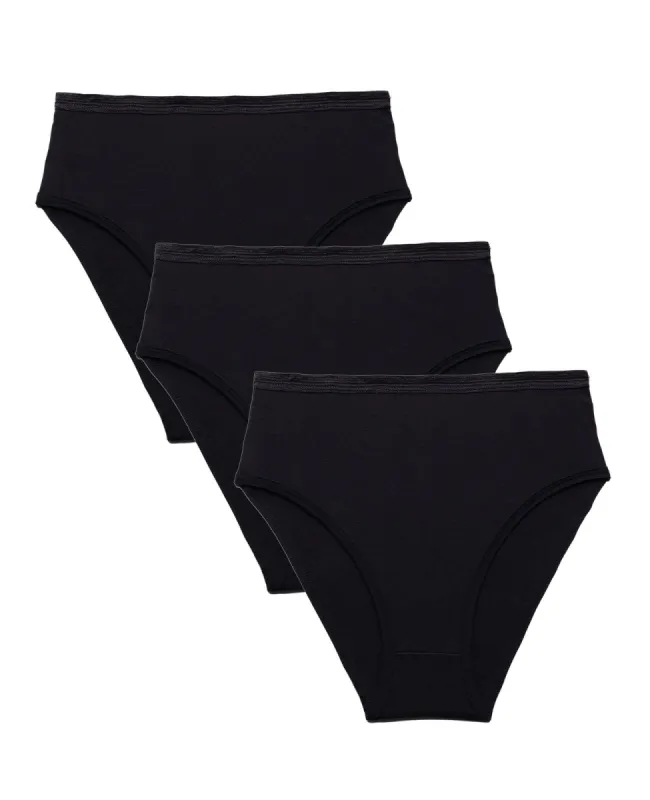 Amazon High-Rise Brief in Carbon 3-Pack sold by Knickey
