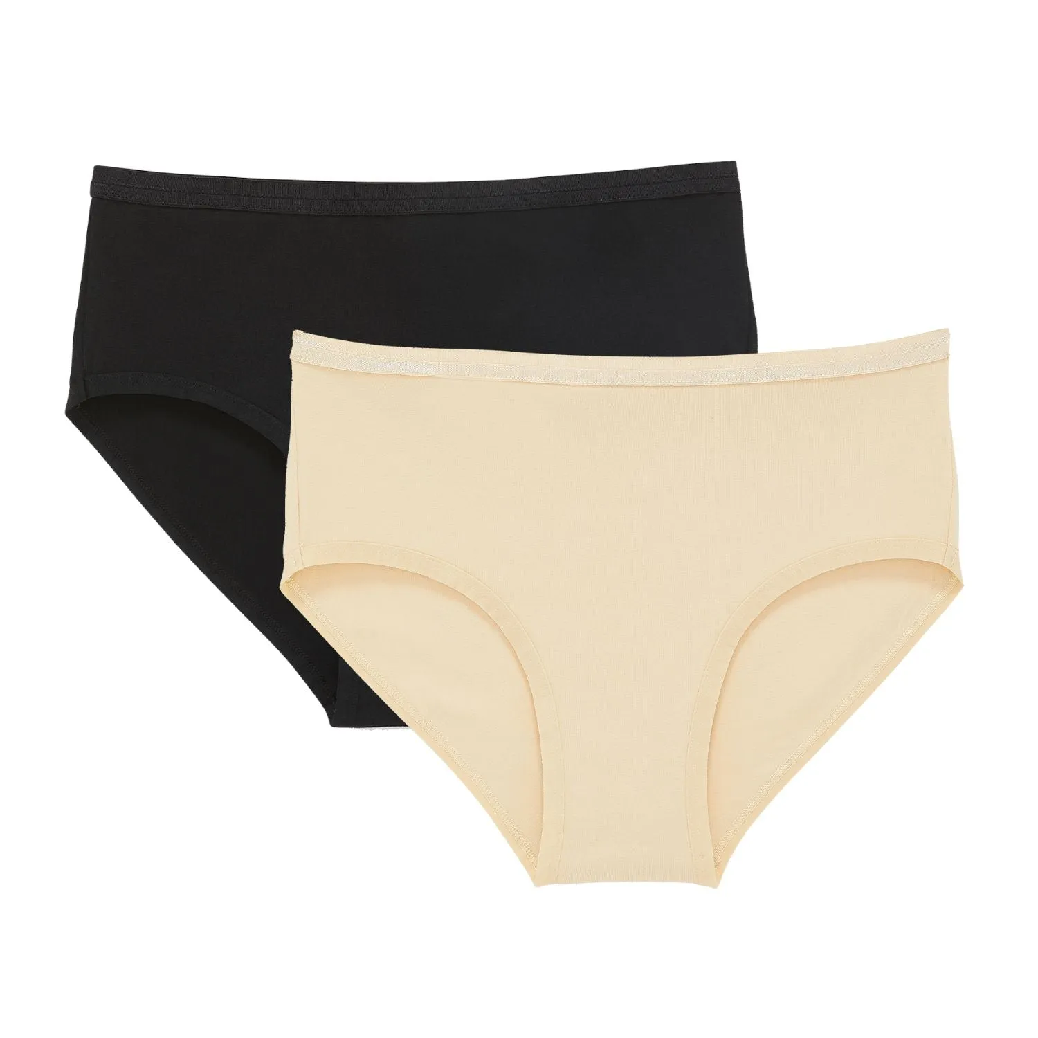 Organic Cotton Mid-Rise Brief in Carbon & Wheat 2-Pack sold by Knickey