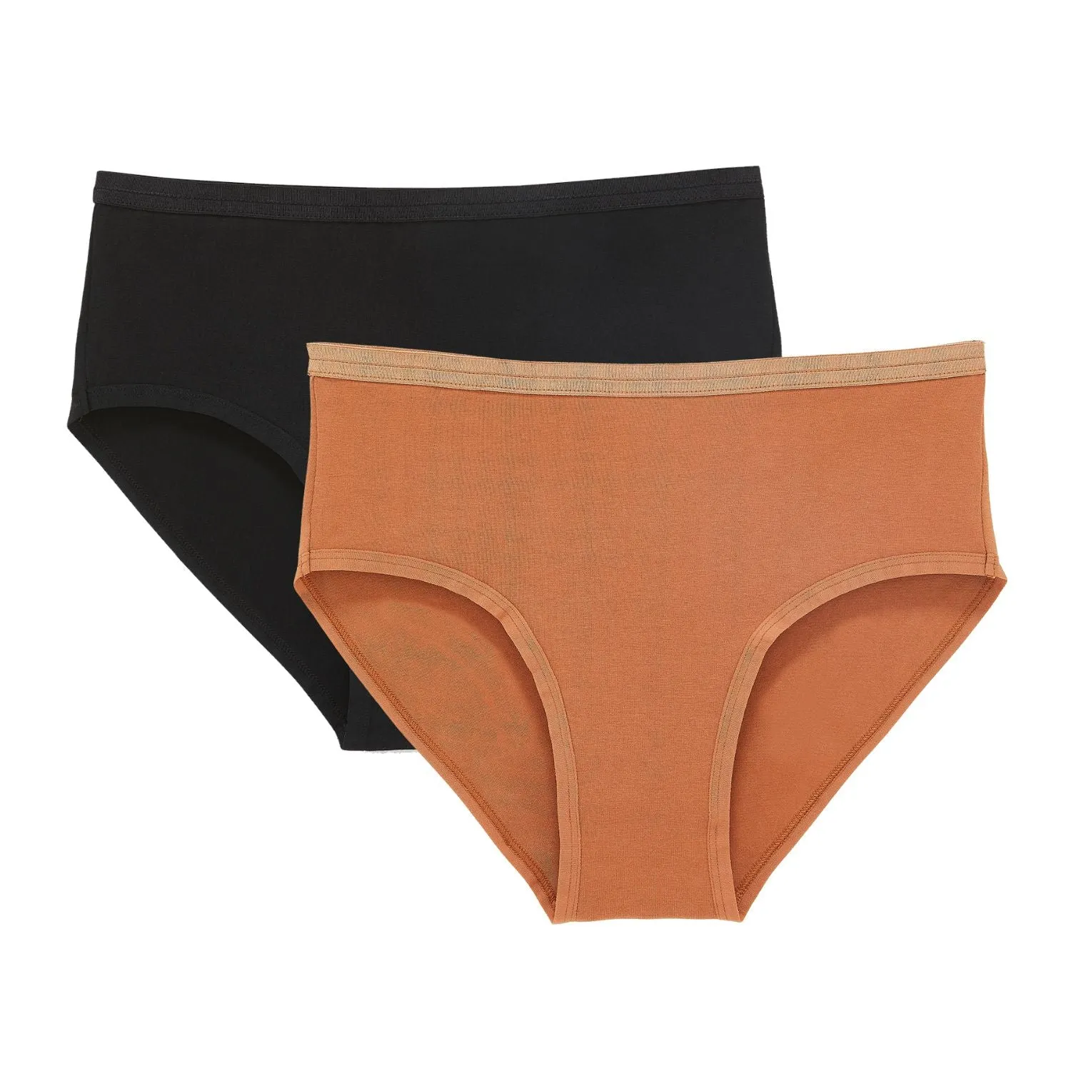 Organic Cotton Mid-Rise Brief in Carbon & Spice 2-Pack sold by Knickey