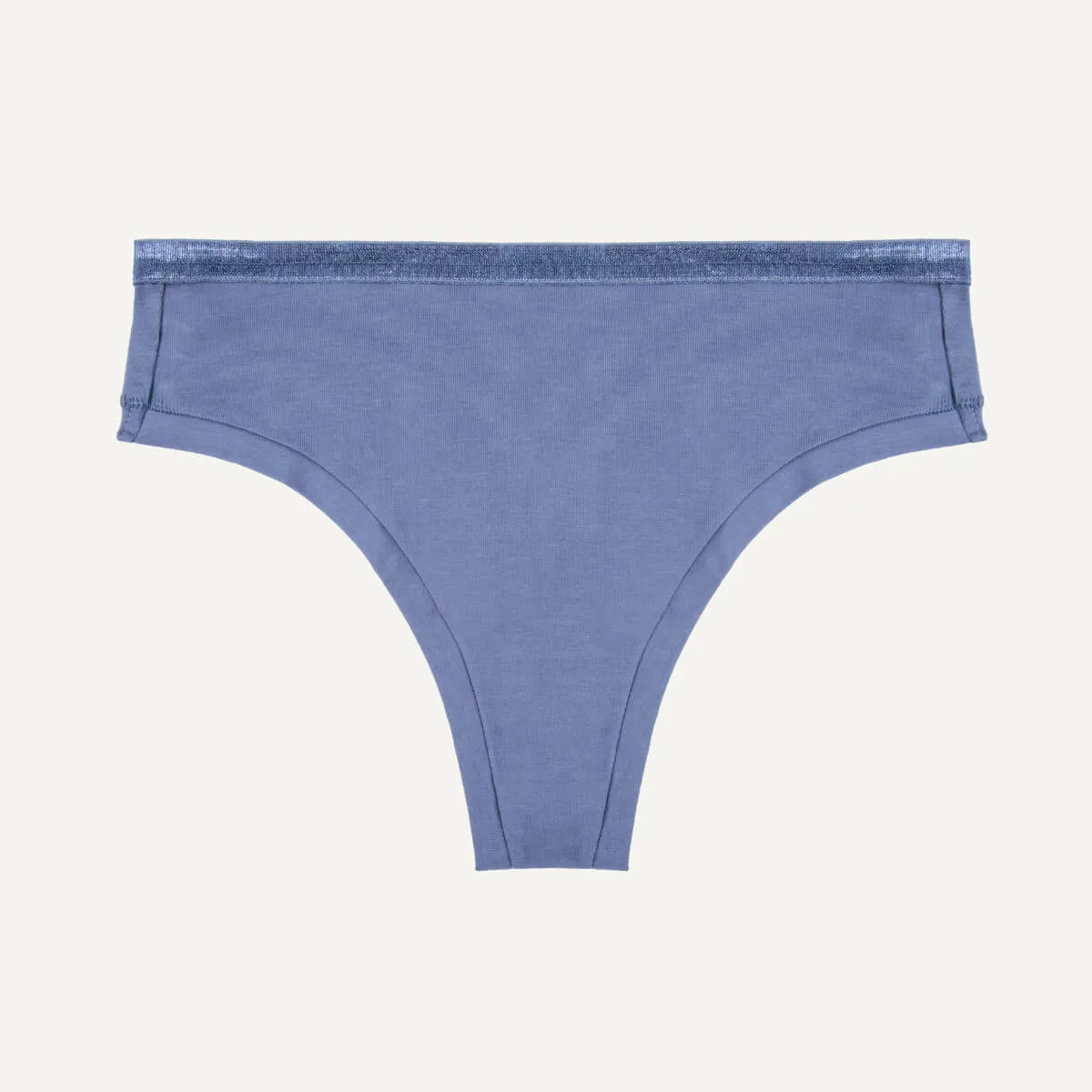 Organic Cotton Mid-Rise Thong in Gale sold by Knickey