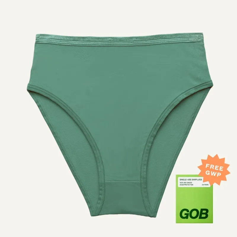 Organic Cotton High-Rise Brief in Willow made by Subset