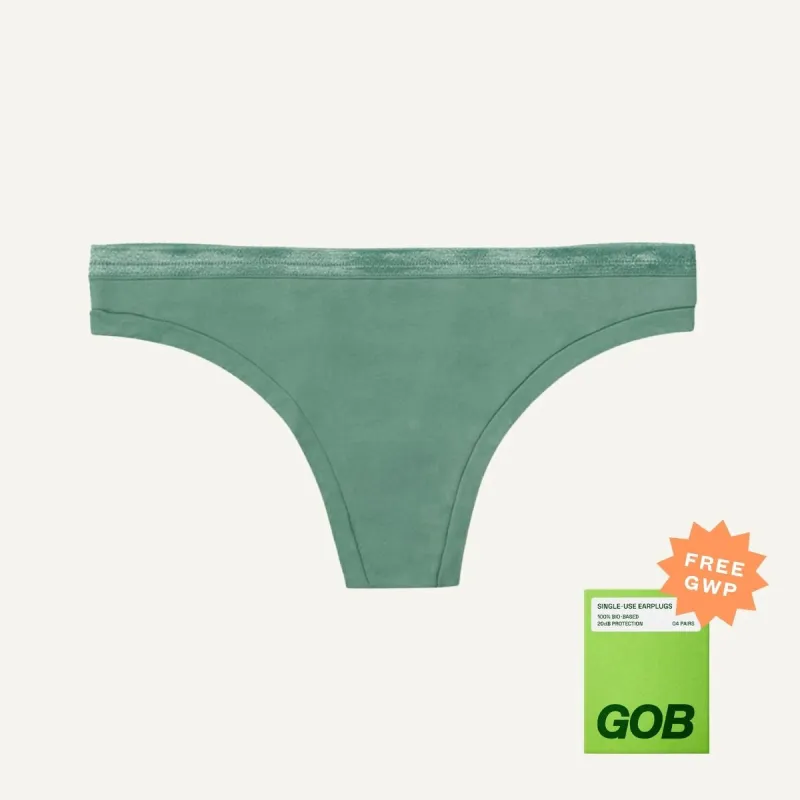 Organic Cotton Low-Rise Thong in Willow made by Subset