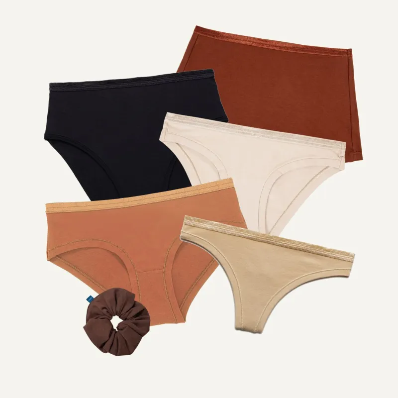 5-Pack Women's Underwear + Scrap Scrunchie made by Subset