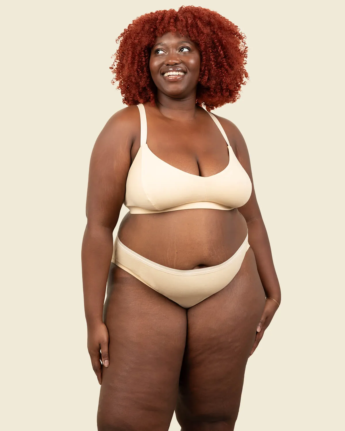 Organic Cotton Mid-Rise Bikini in Wheat 3-Pack sold by Knickey product image thumbnail 2