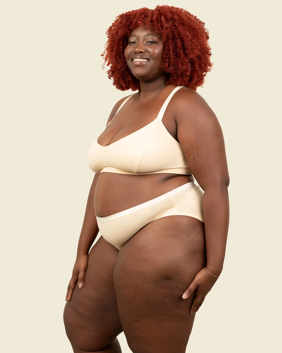 Organic Cotton Mid-Rise Bikini in Wheat 3-Pack sold by Knickey product image thumbnail 3