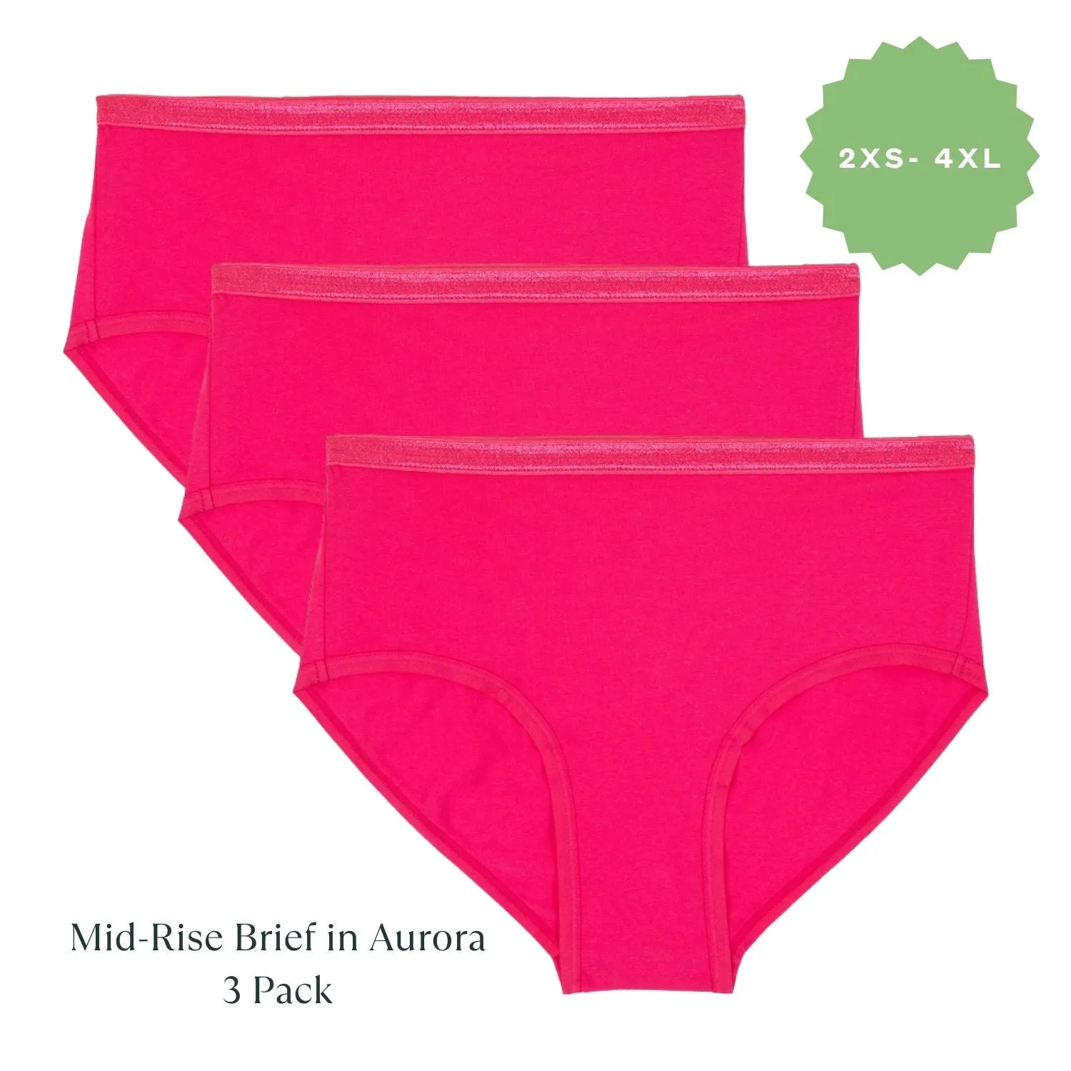Organic Cotton Mid-Rise Brief in Aurora 3-Pack sold by Knickey