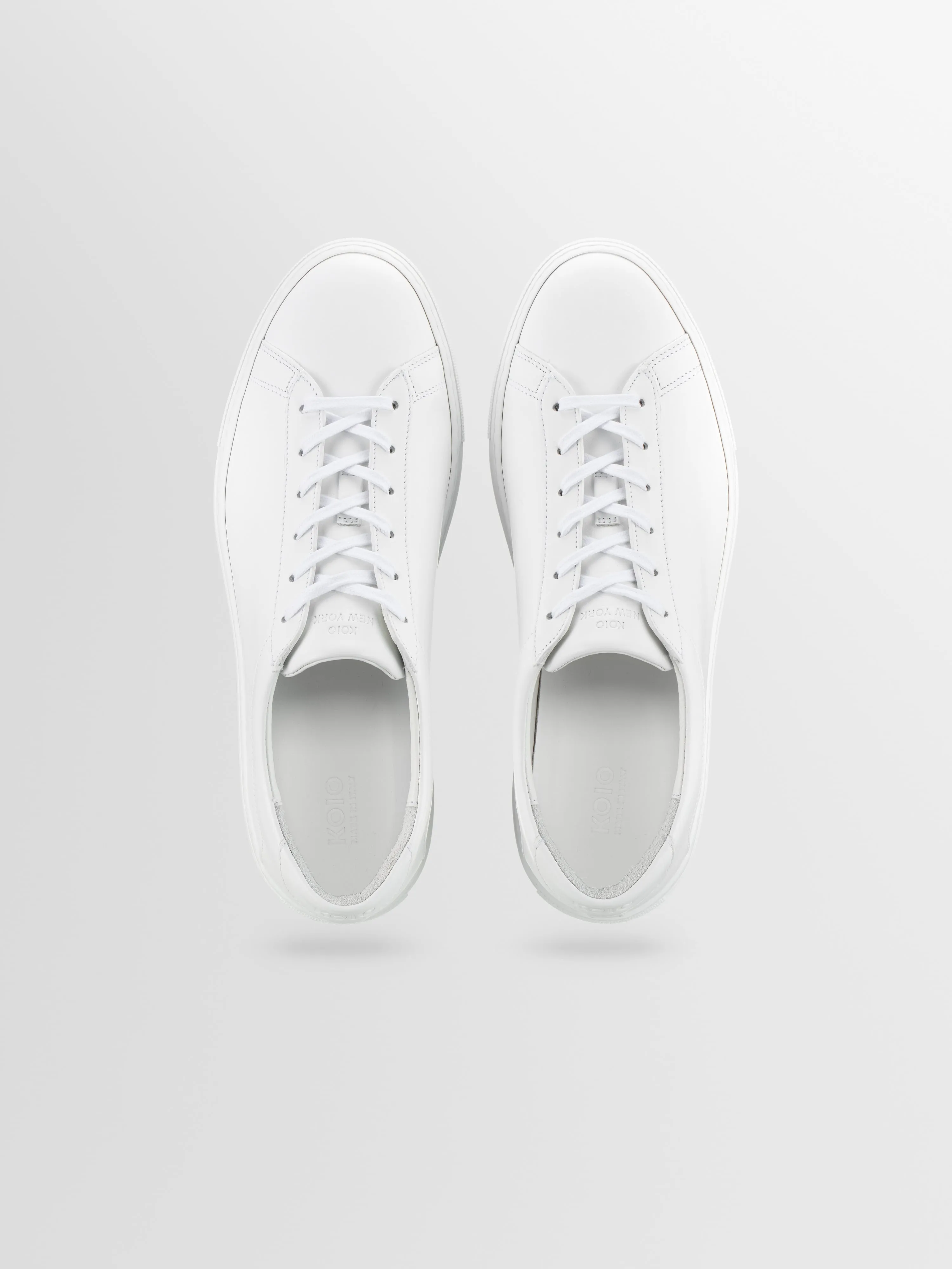 Capri Leather Sneaker in Triple White Wide Fit sold by Koio product image thumbnail 3
