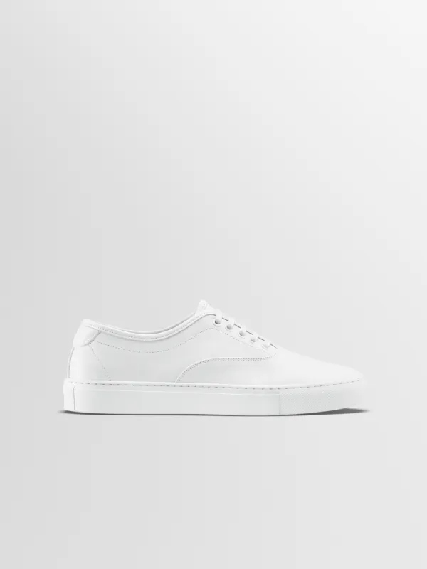 Portofino Leather Sneaker in Triple White sold by Koio