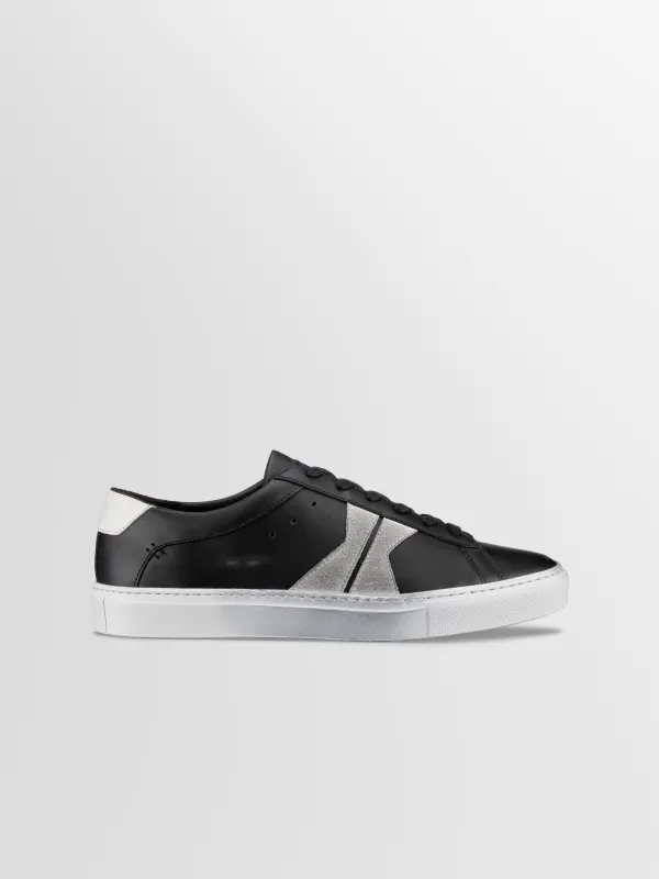 Capri Distressed Leather Sneaker in Jet sold by Koio