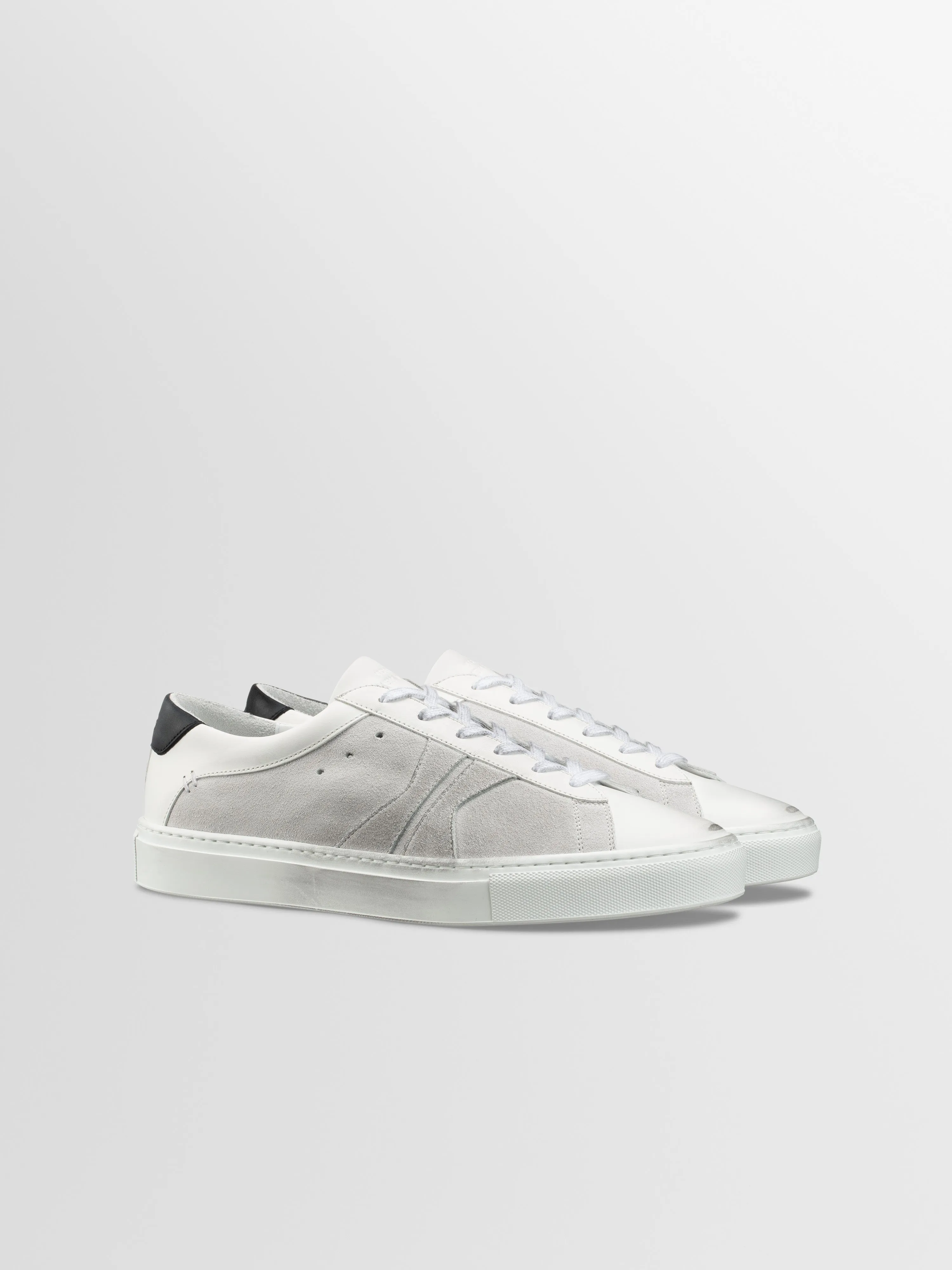 Capri Distressed Leather & Suede Sneaker in Atmosphere sold by Koio product image thumbnail 2