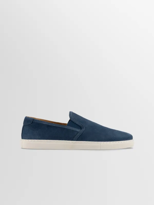 Taranto Suede Sneaker in Blue made by Koio