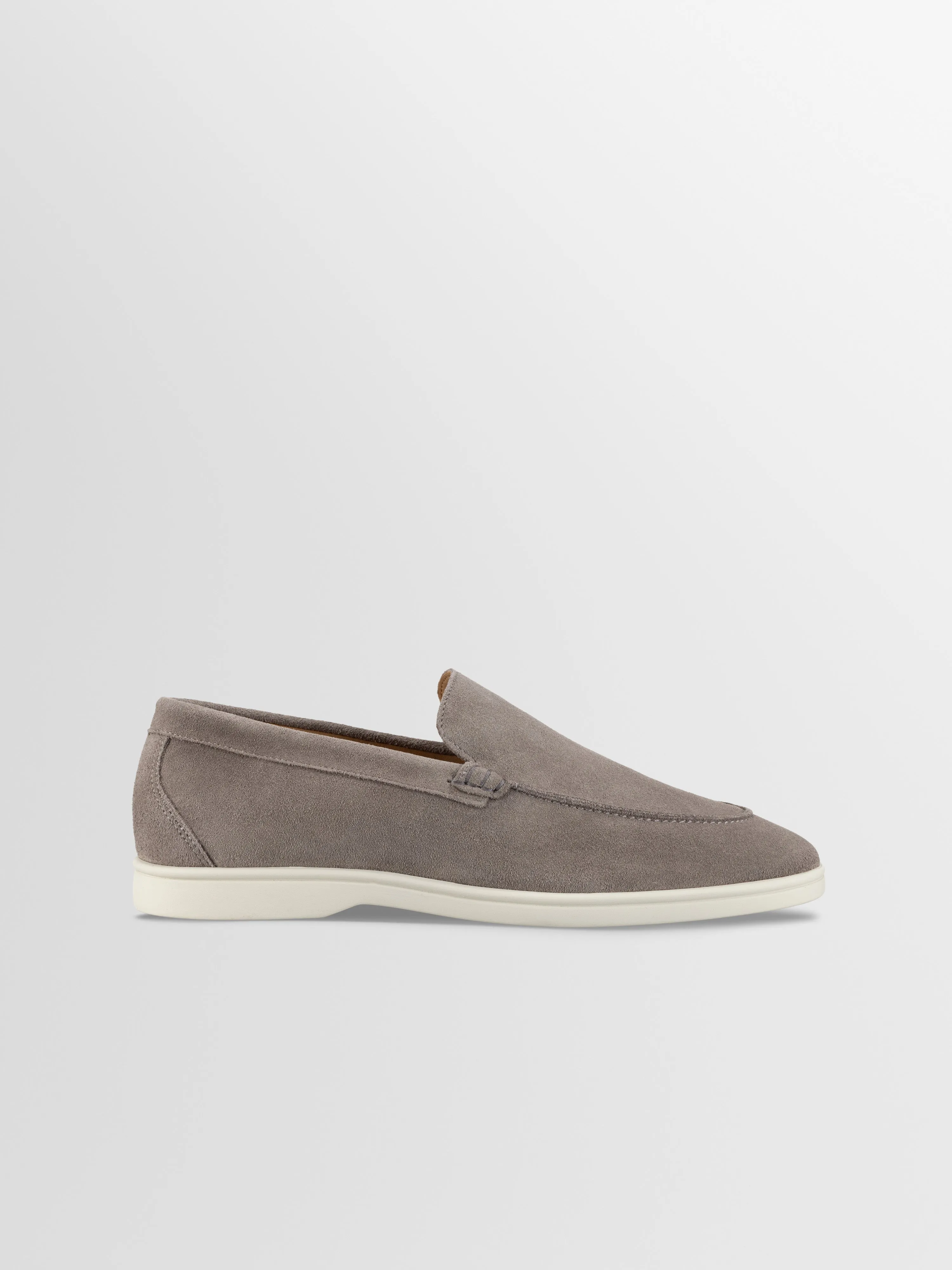 Catania Suede Loafer in Taupe sold by Koio
