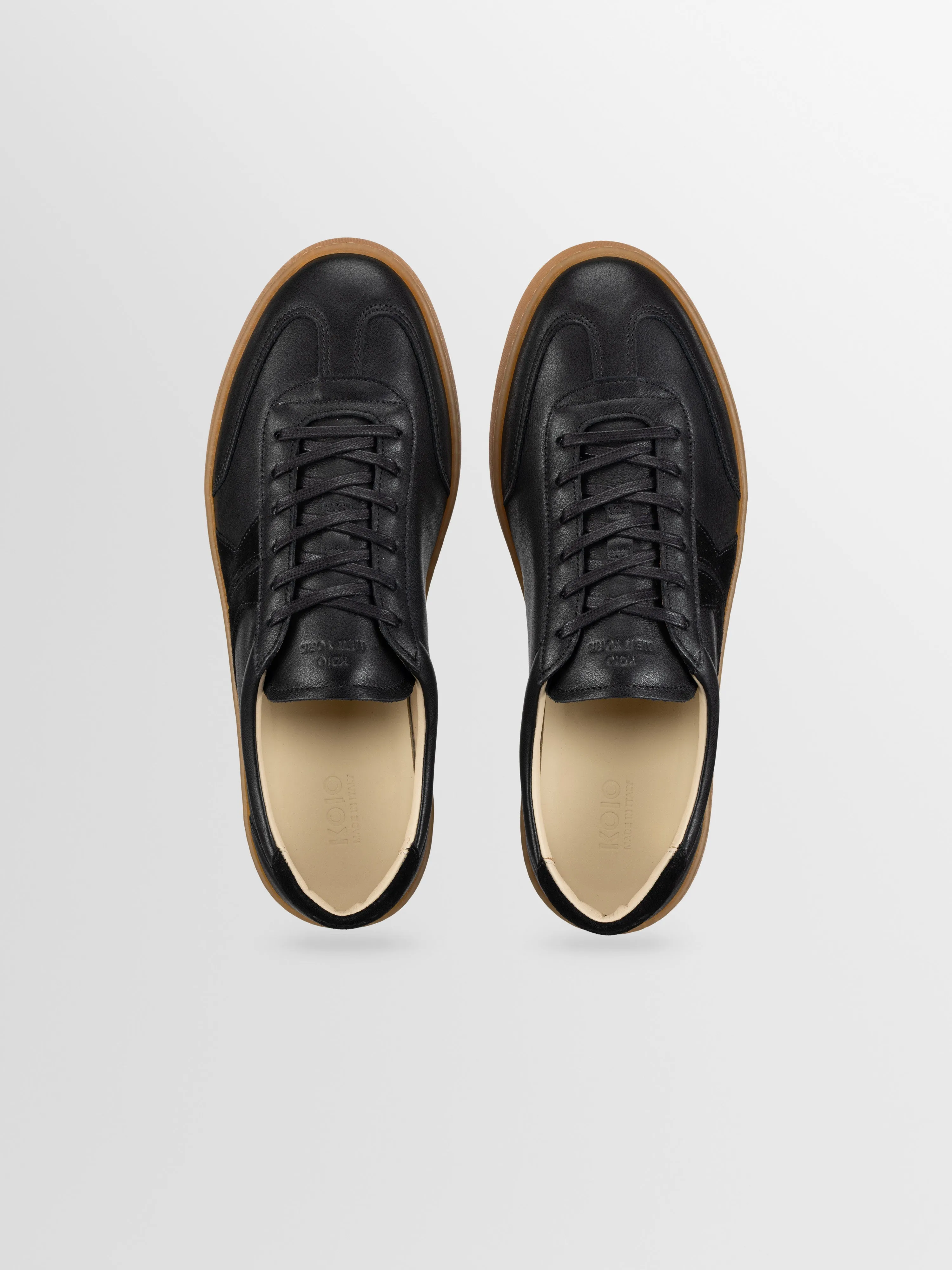 Monza Leather & Suede Sneaker in Nero sold by Koio product image thumbnail 3