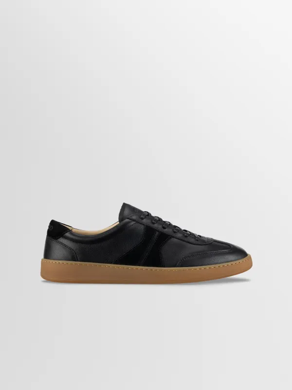 Monza Leather & Suede Sneaker in Nero made by Koio