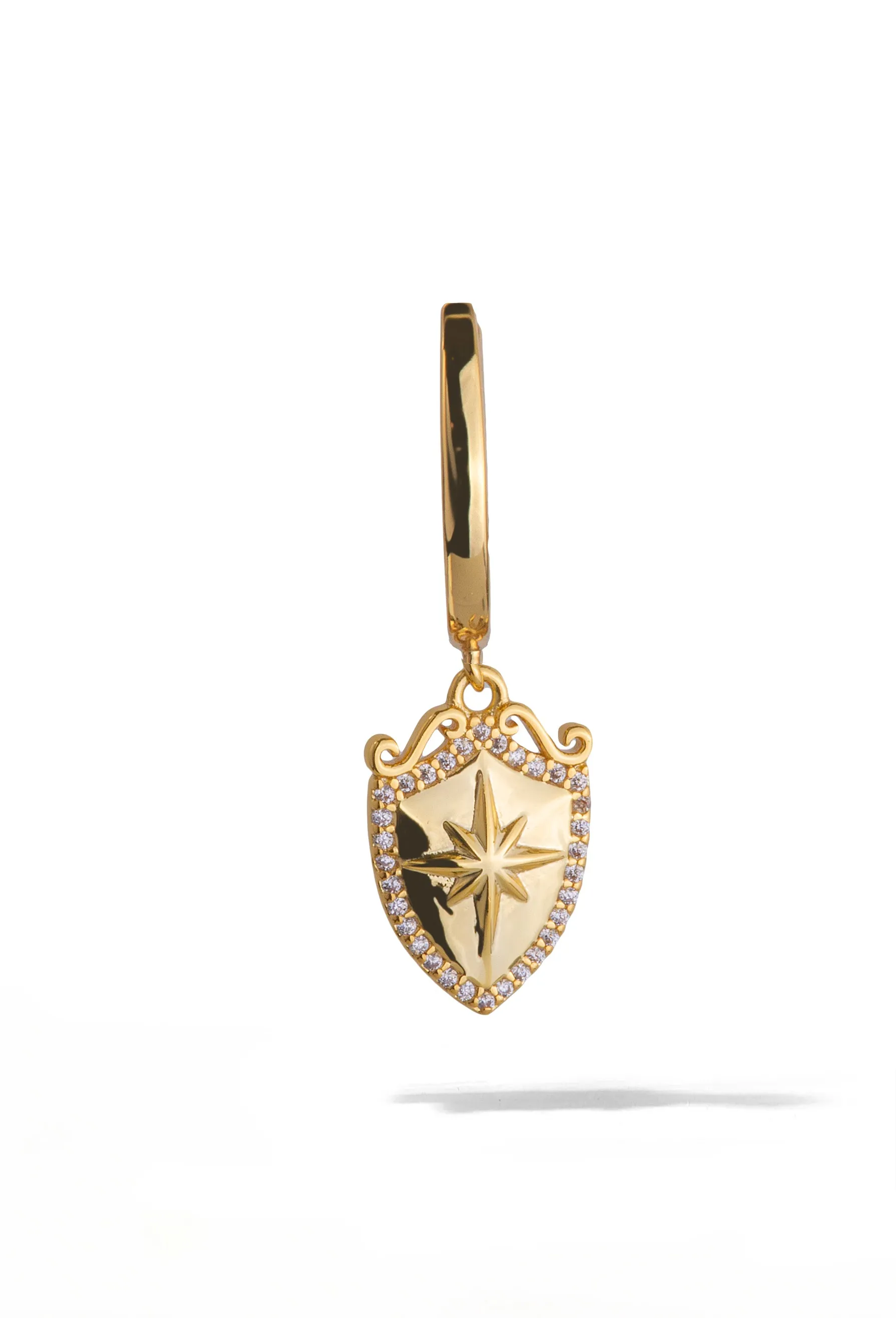 Shield Huggie Earring sold by Oomiay