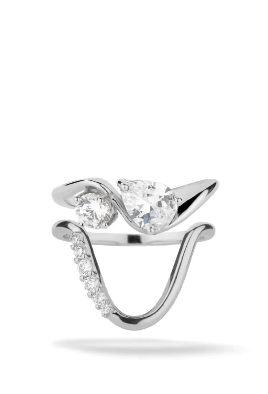 Porcelain | Sterling Silver 2 Ring Stack sold by Oomiay