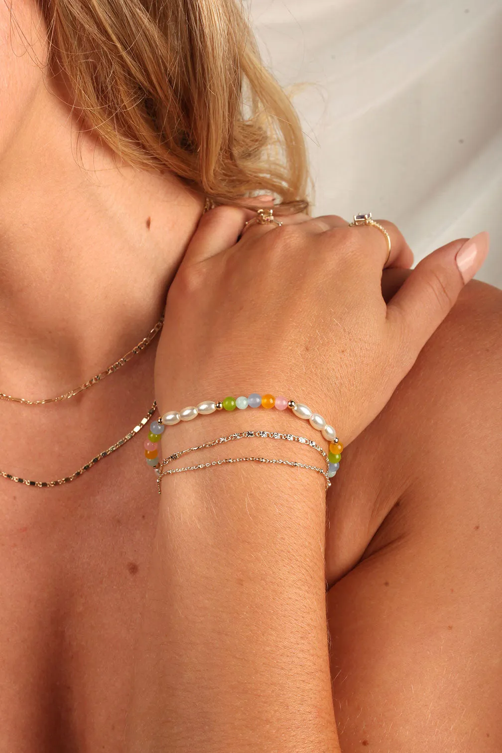 Kiwi | Morganite Agate Bracelet sold by Oomiay product image thumbnail 2