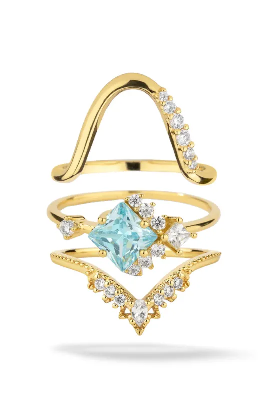Blue Jay 3 Ring Stack sold by Oomiay