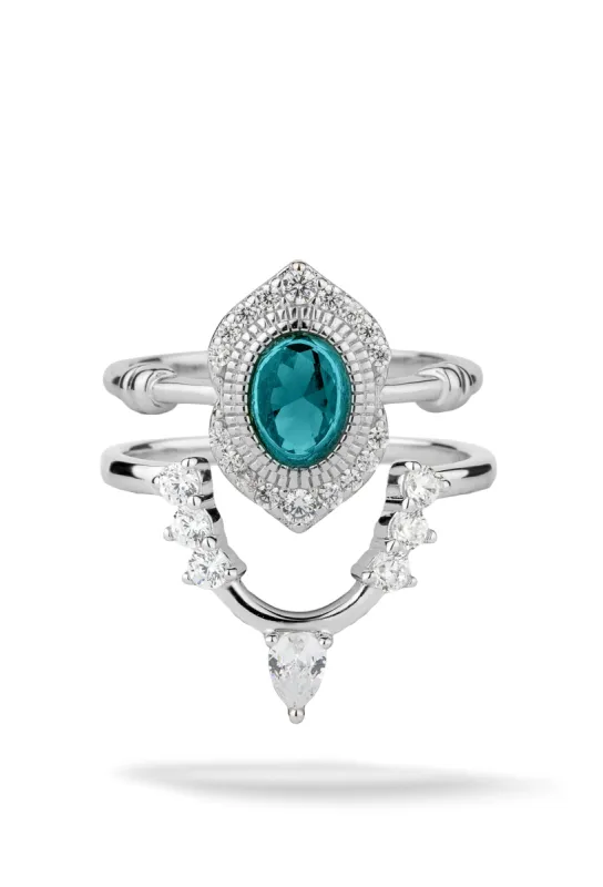 Lineage | Sterling Silver 2 Ring Stack sold by Oomiay