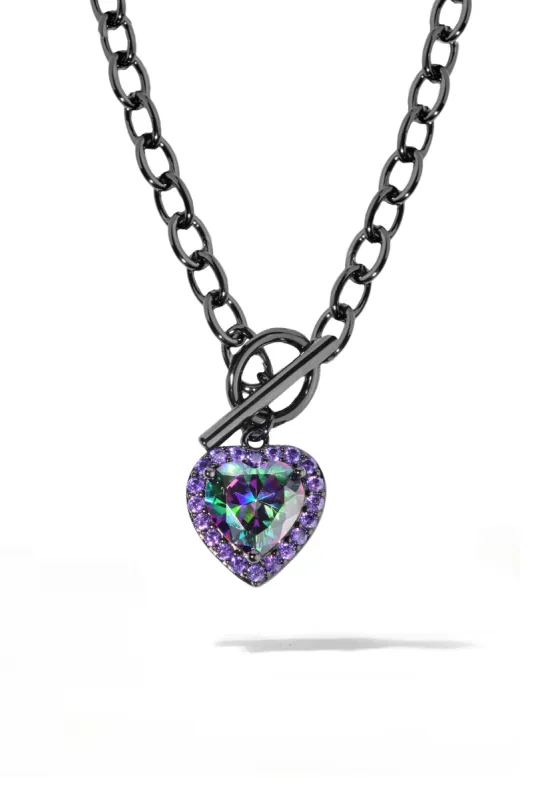 Mystic Black Heart Toggle Chain Necklace sold by Oomiay