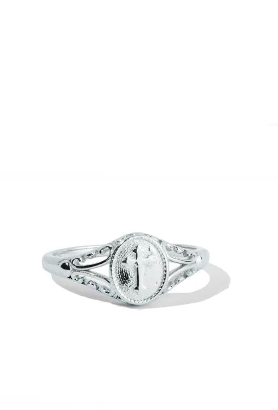 Cross Signet | Sterling Silver Ring sold by Oomiay