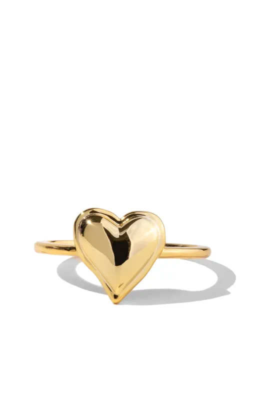 Puffy Gold Heart Ring sold by Oomiay