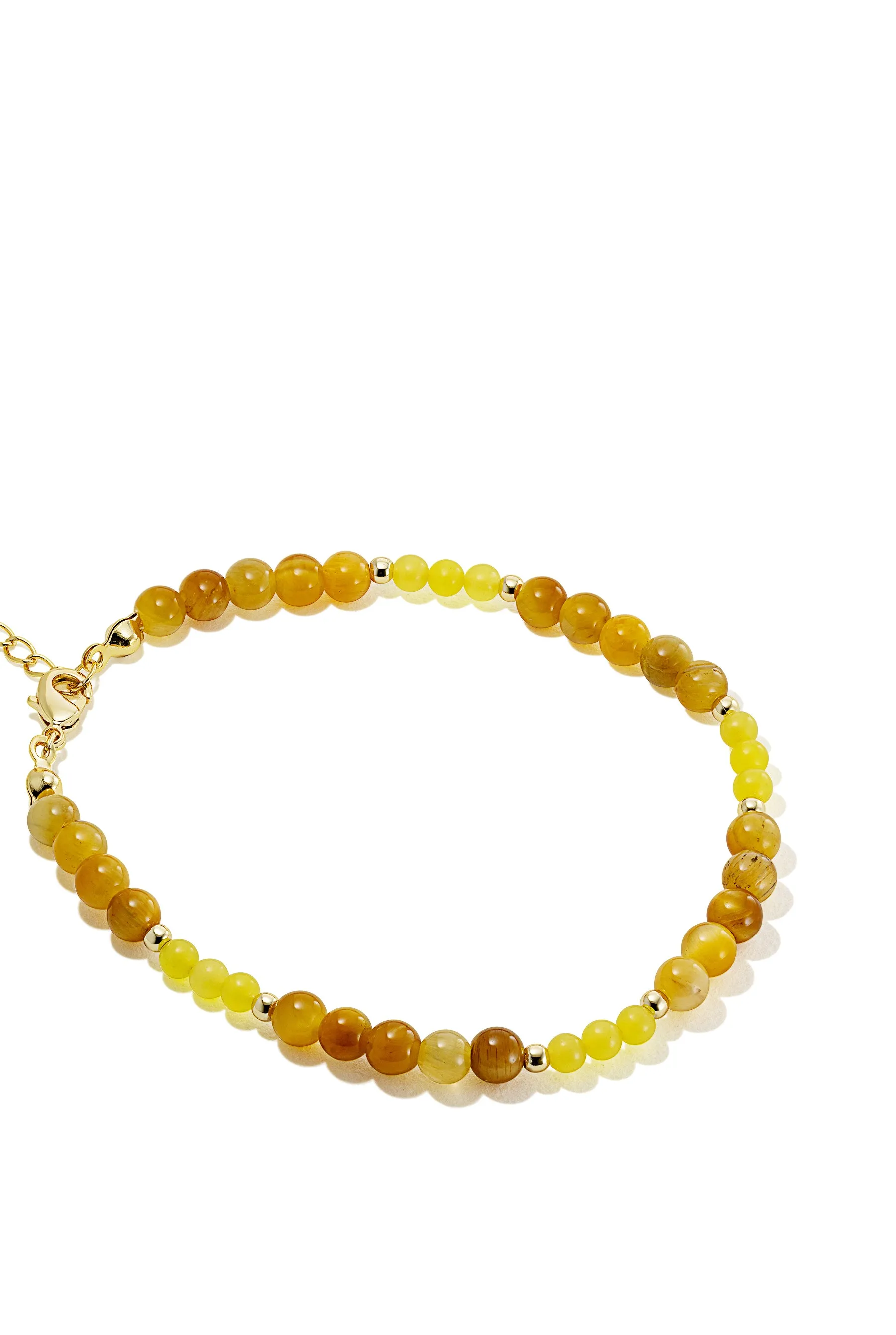 Tuscany | Tiger Eye + Lemon Jade Bracelet sold by Oomiay