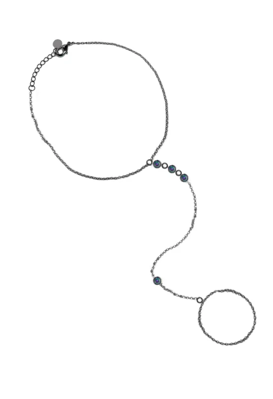 Black Gold Hand Chain sold by Oomiay