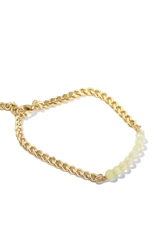 Green Aventurine Chain Bracelet | Luck sold by Oomiay
