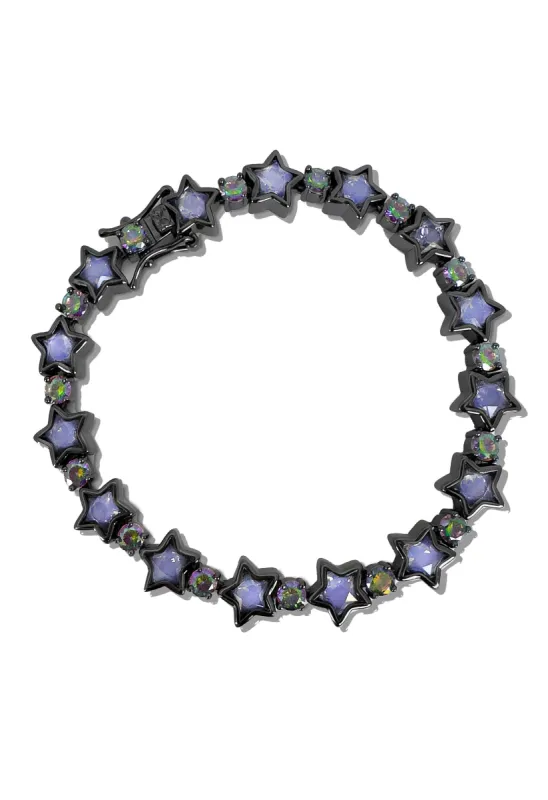 Moonstone Bezel Star Tennis Bracelet sold by Oomiay