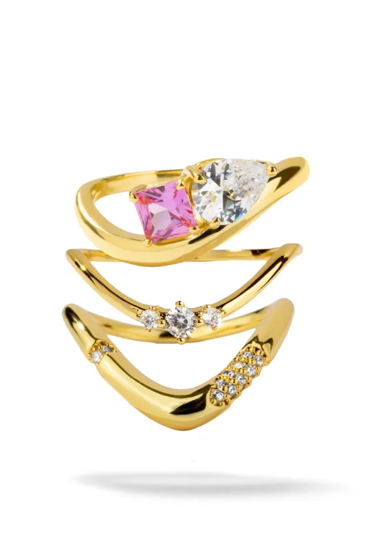 Pinky Promise 3 Ring Stack sold by Oomiay