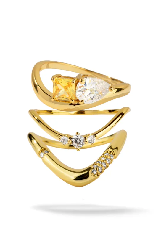 Sunkissed 3 Ring Stack sold by Oomiay