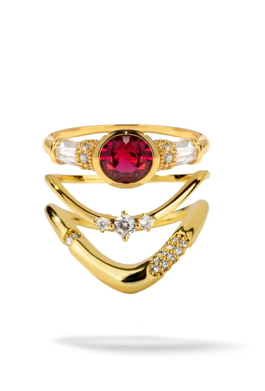 Heirloom 3 Ring Stack sold by Oomiay