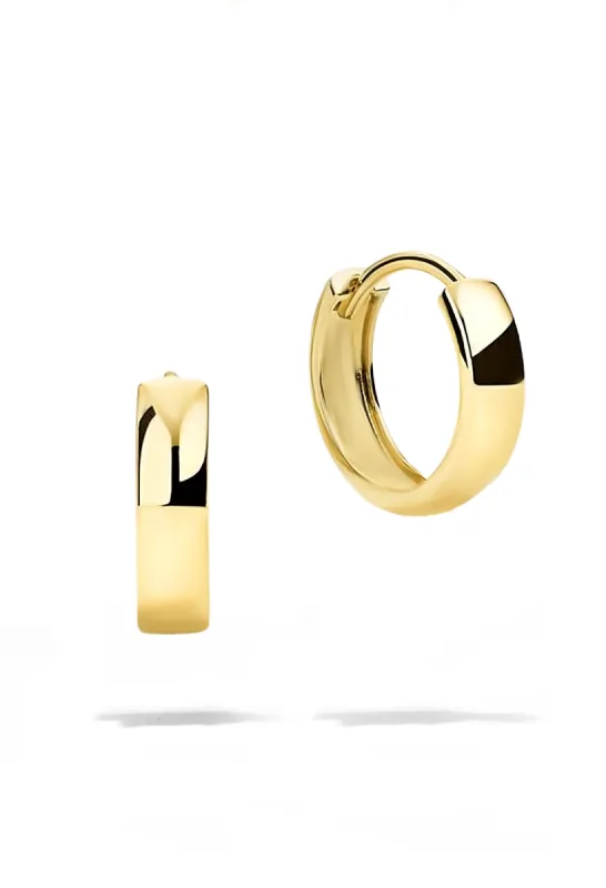 Cuff Huggie Earrings | 14K Solid Gold sold by Oomiay
